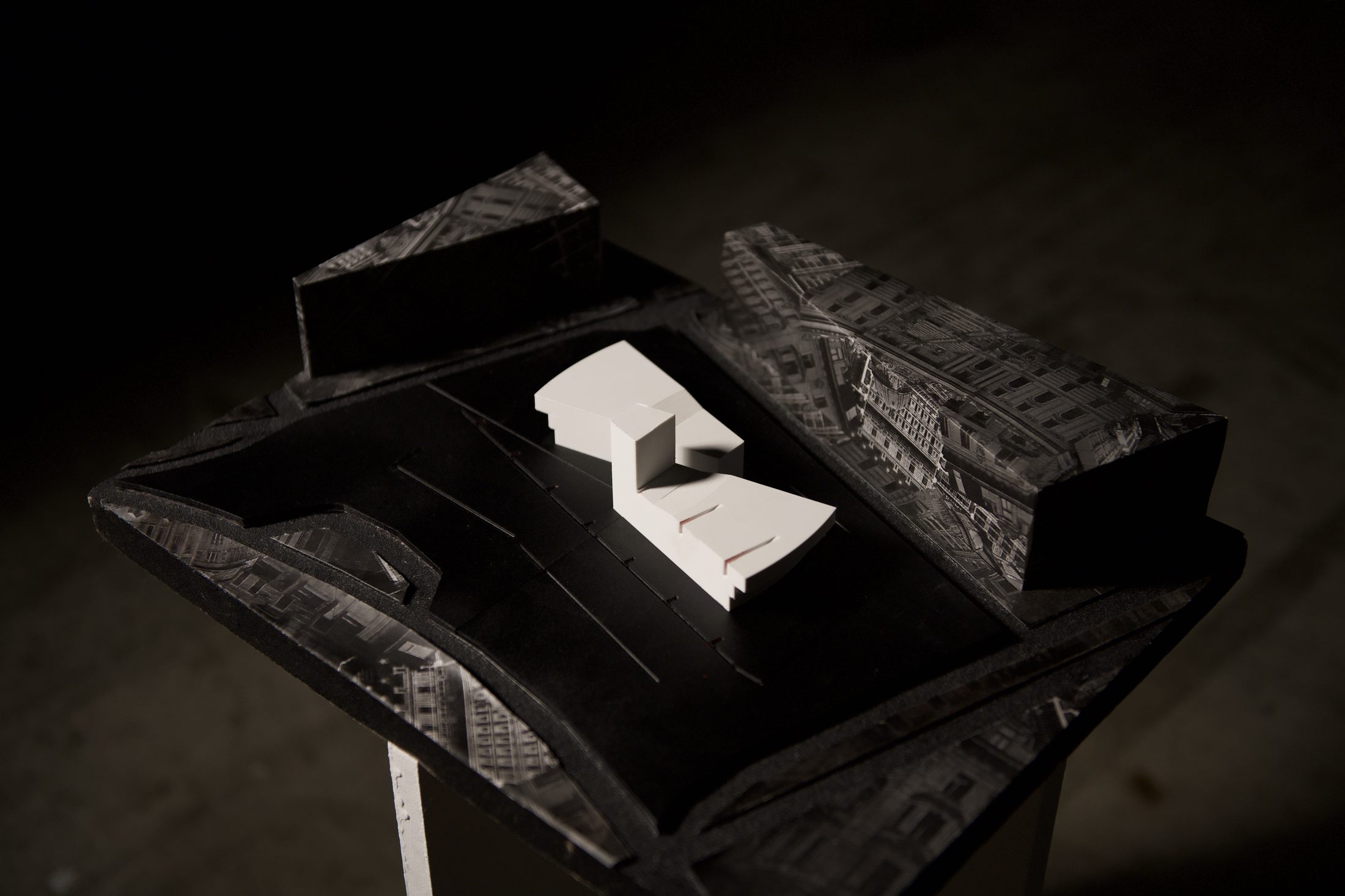 Site model aerial view assembled exterior
