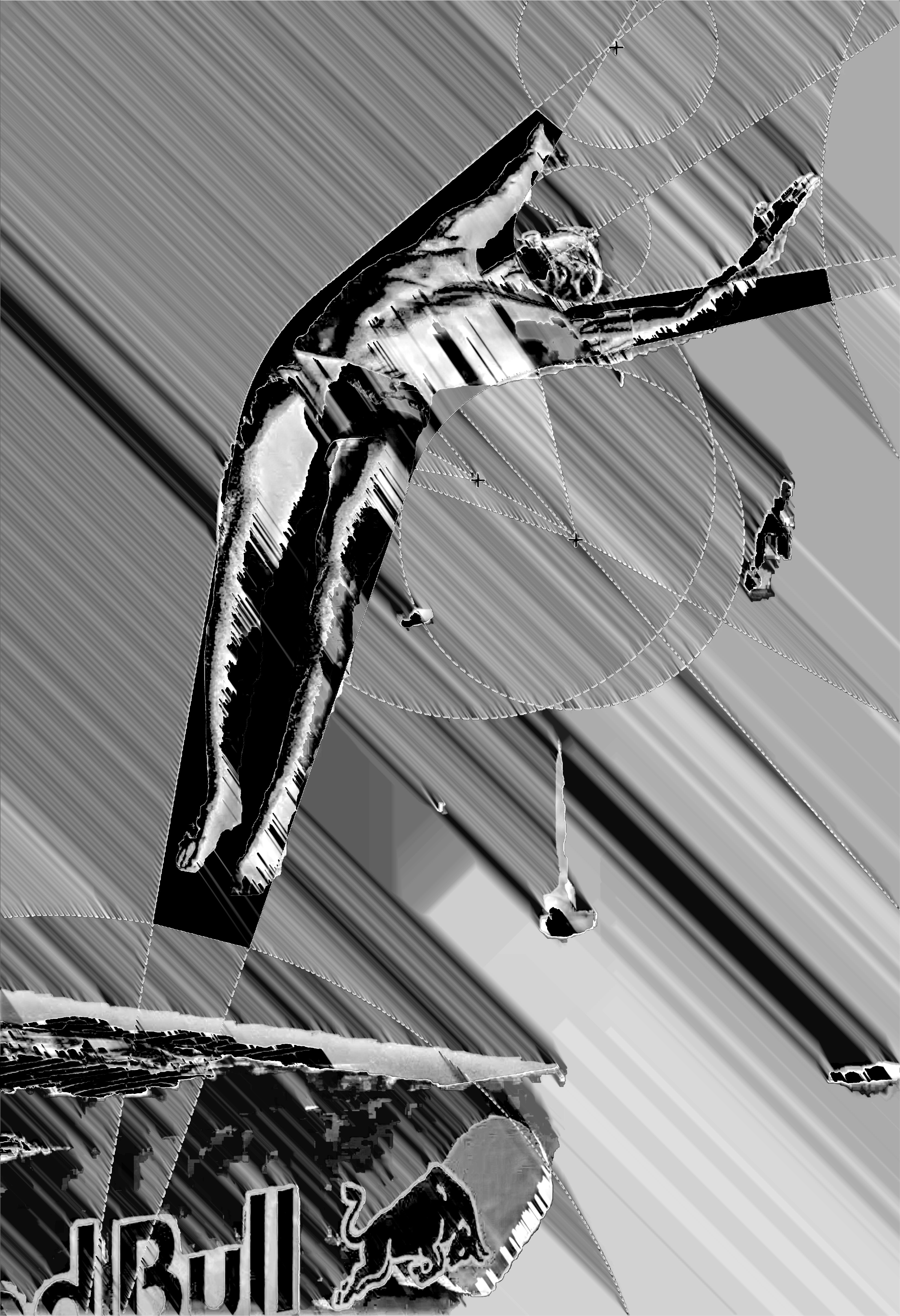 Kinetic abstraction athletic figure used as formal generator