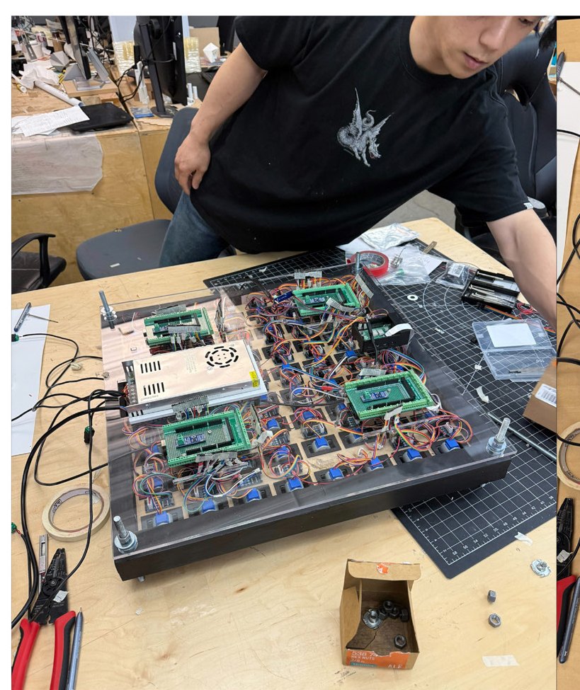 PCB assembly — stepper driver modules laid out on the workbench